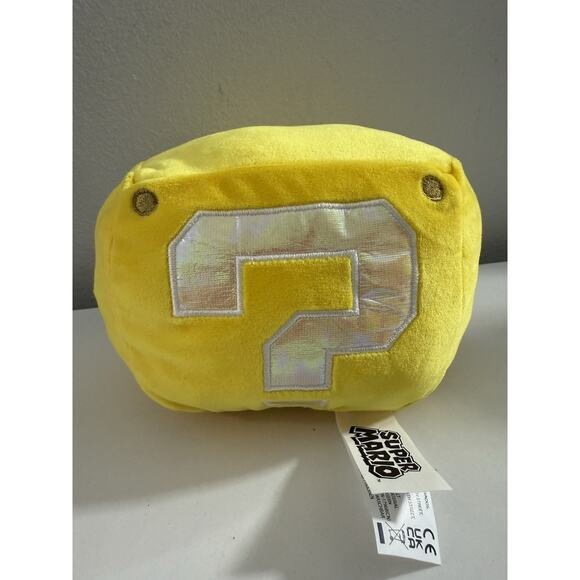 Super Mario Question Block Plush With Sound Works Iridescent Mark Yellow - Picture 2 of 6